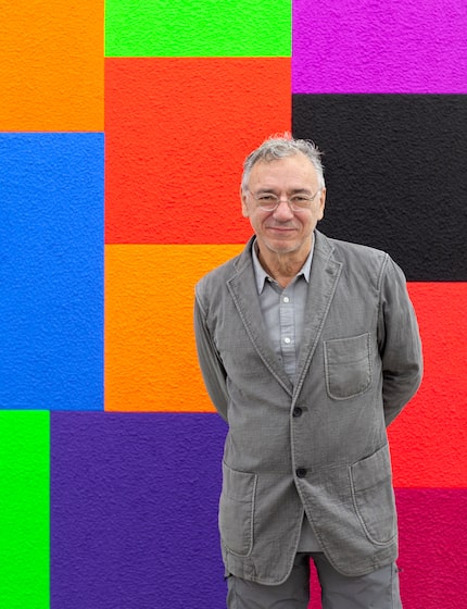 Artist Peter Halley is a modernist bricklayer whose work is reminiscent of Piet Mondrian,...