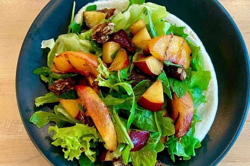 Grilled Peach and Plum Salad at Sachet Restaurant in Dallas