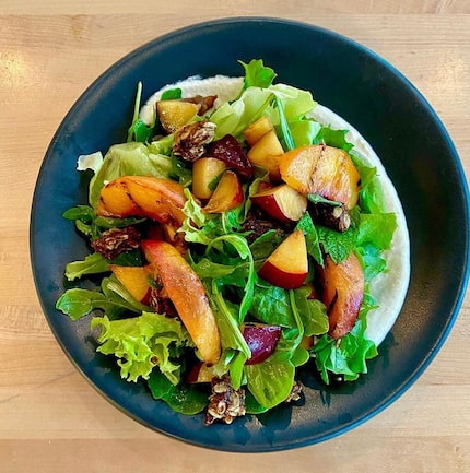 Grilled Peach and Plum Salad at Sachet Restaurant in Dallas