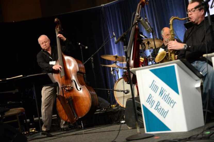 
Widner, a close friend and mentee of John Worster, plays Worster's old bass during a sound...