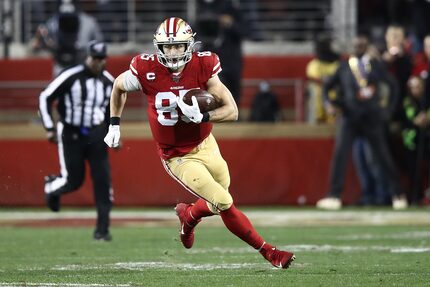 El receptor de los 49ers de de San Francisco, George Kittle, será un arma importante en el...