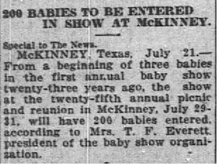 Snip of an article published in July 22, 1924.