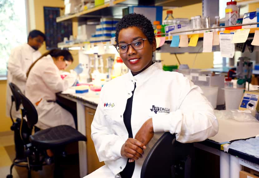 UT-Dallas associate professor Nikki Delk is photographed in her campus lab where she mentors...