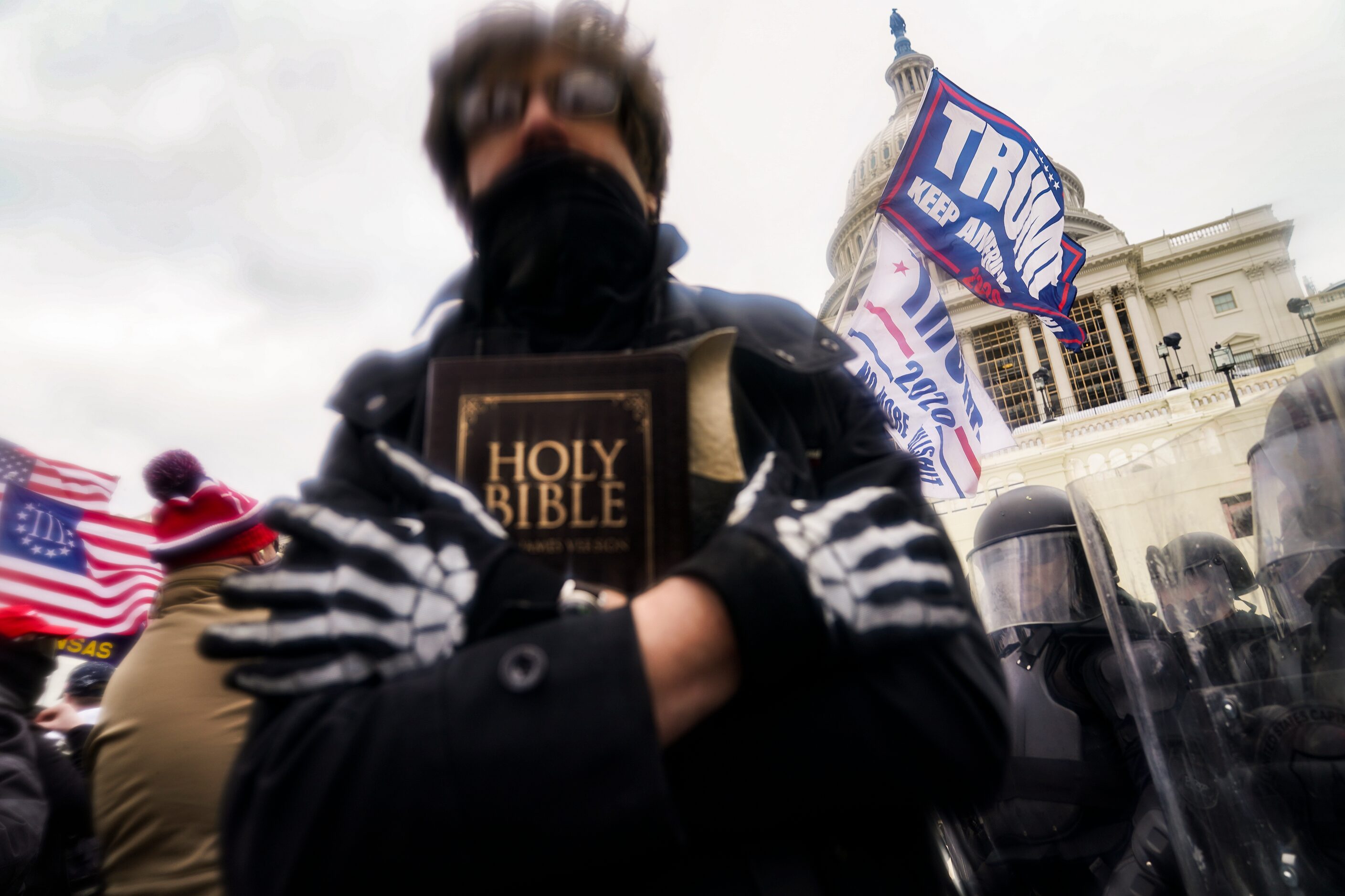 Trump supporters gather outside the Capitol, Wednesday, Jan. 6, 2021, in Washington. As...