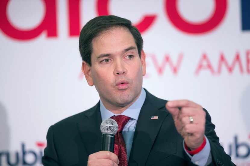  Sen. Marco Rubio campaigned in Iowa on Monday. (Scott Olson/Getty Images)