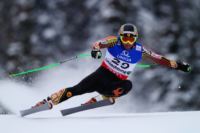 Manuel Osborne-Paradis of Canada skis in the Men's Downhill Training during the Alpine FIS...
