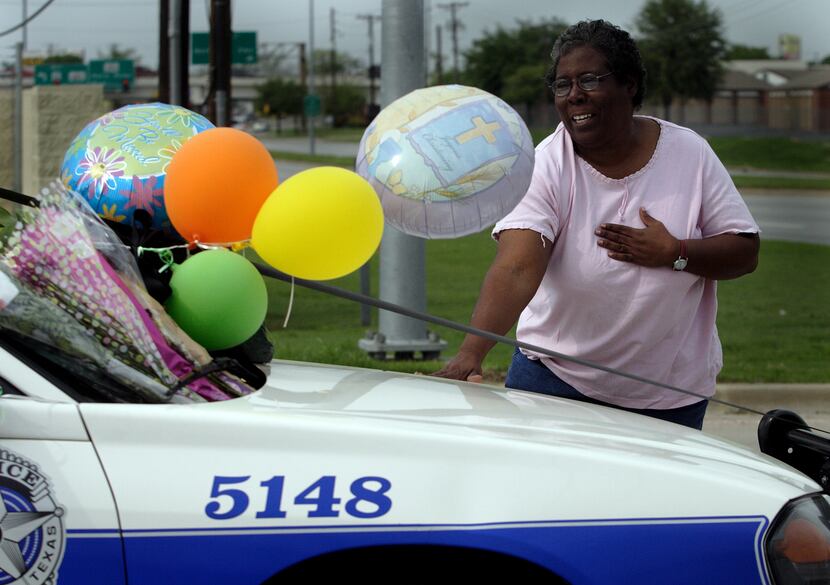 Sharon Brown, a resident who lives near the northwest patrol station touched the patrol car...
