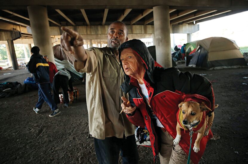 As officials fenced off an area of Tent City to shut out those dwelling there, a man who...