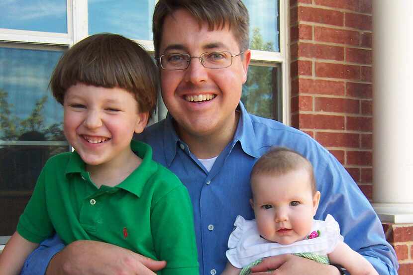 Steve Damm is pictured with his and Tyra's kids, Cooper and Katie, in 2005. Steve died 10...