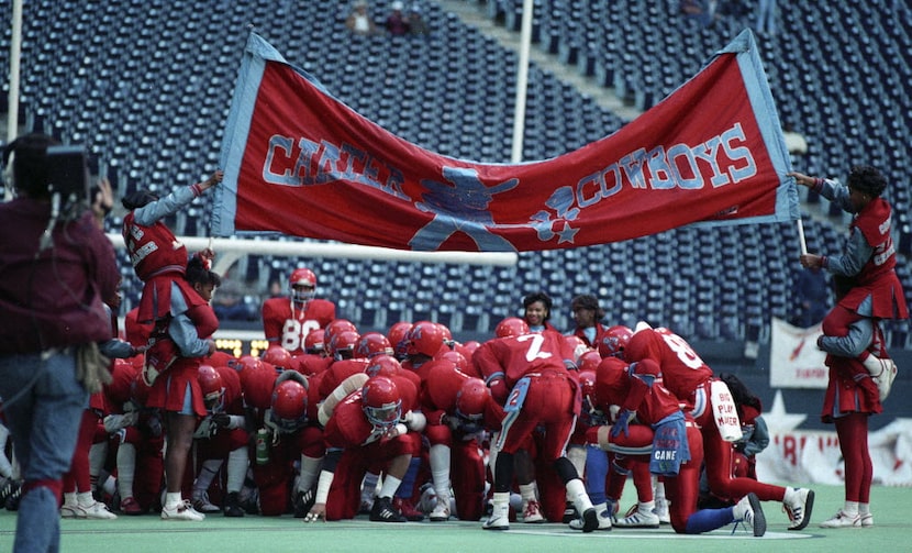 12-17-1988. Carter High School teammates after the 5A state high school championship game at...