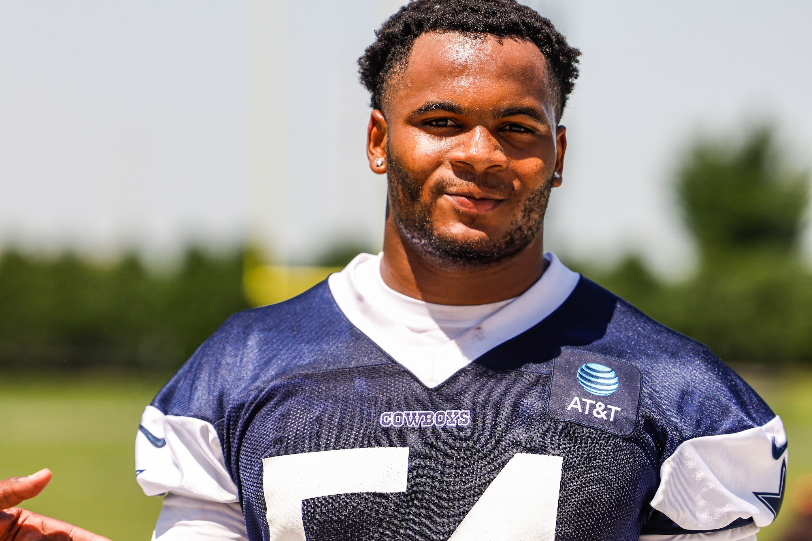 Dallas Cowboys (54) Sam Williams as he leaves the field after a Cowboys rookie minicamp at...