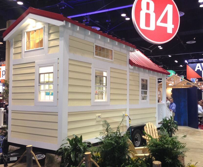Homebuilders lined up to see a 154-square-foot tiny house at the International Builders Show...