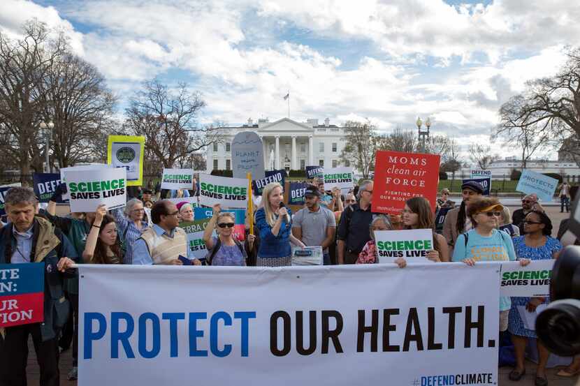 In March, demonstrators gathered in front of the White House to voice their opposition after...