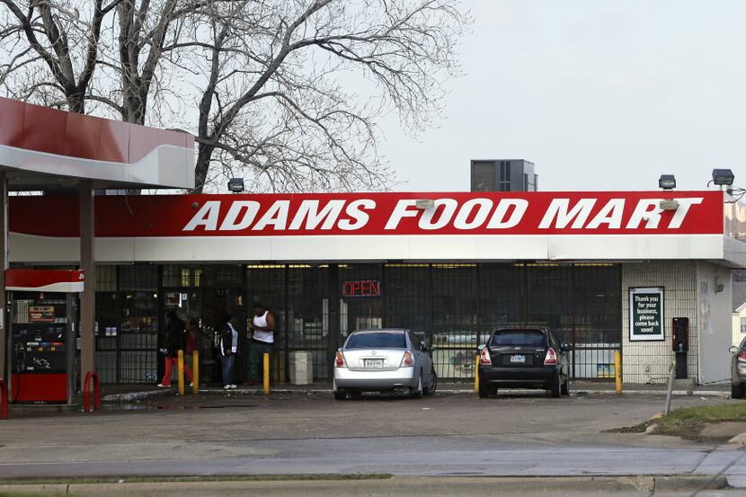Adams Food Mart is at the intersection of St. Augustine Drive and Bruton Road in Dallas.