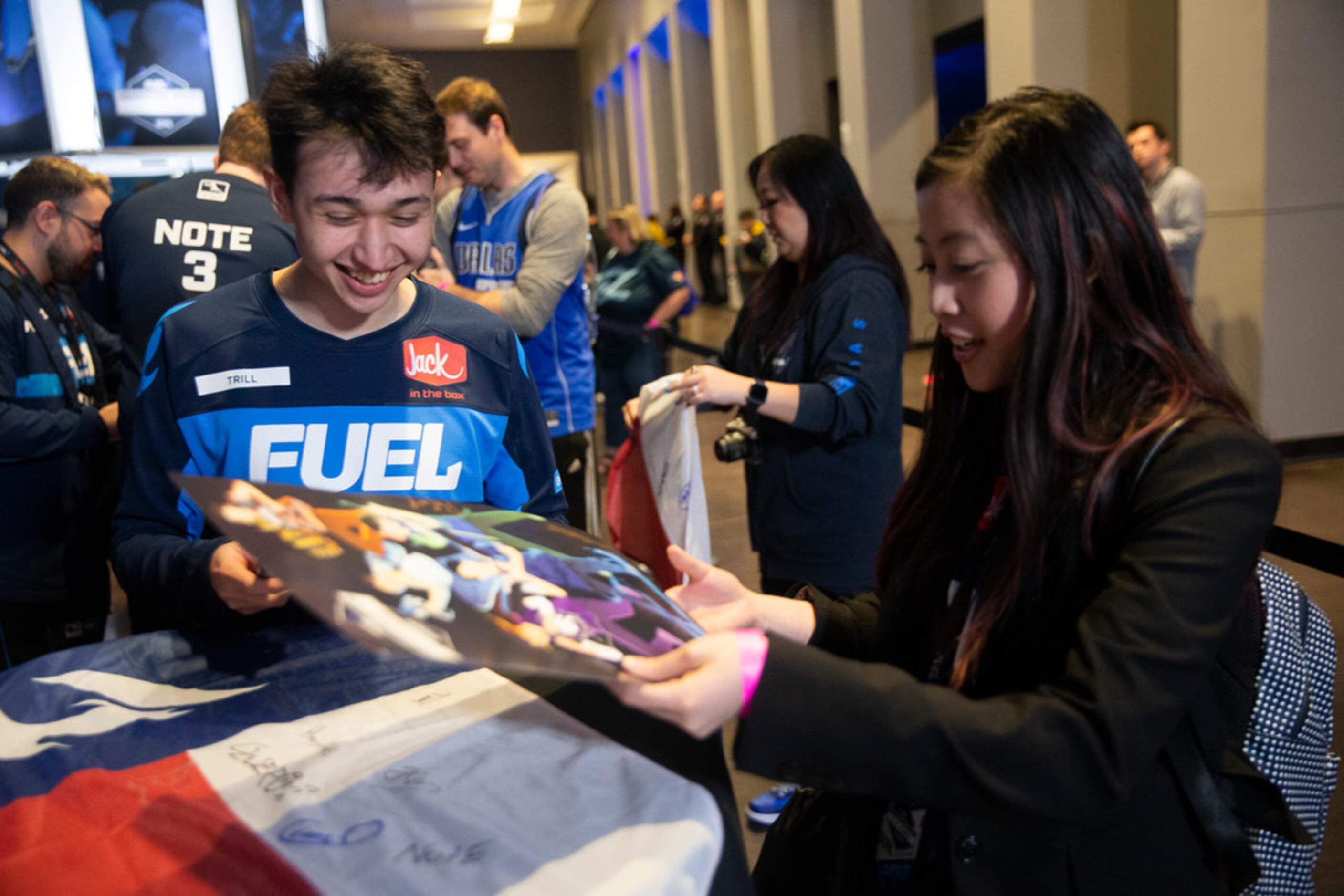 Connie Chin from Dallas meets Ash 'Trill' Powell of the Dallas Fuel following their 3-1 loss...
