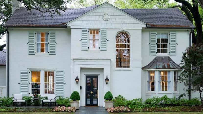 This home in Preston Hollow received an exterior upgrade thanks to Lindley Arthur Interiors....