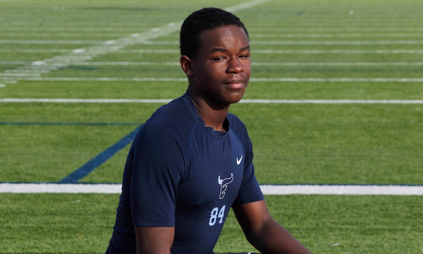 Frisco Emerson defensive end Chris Winters poses for a portrait following an early morning...