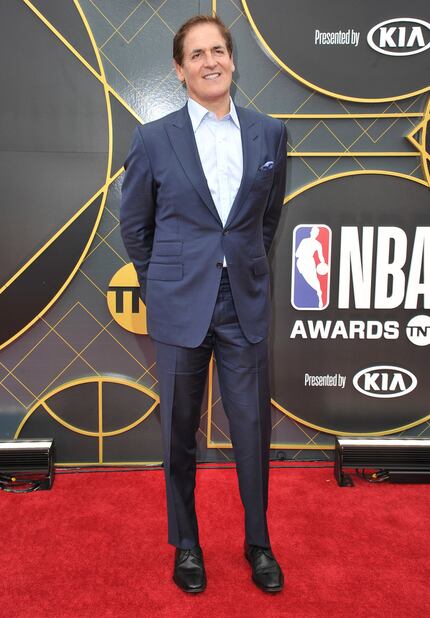 Mark Cuban, governor of the NBA's Dallas Mavericks, arrives at the NBA Awards on Monday,...