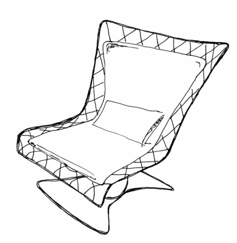InOut 109 Rocking Chair by Gervasoni, lacquered iron frame with electro-welded wire mesh...