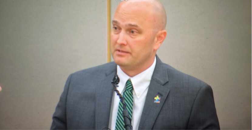 Former Balch Springs police officer Roy Oliver takes the stand in his defense in the Jordan...