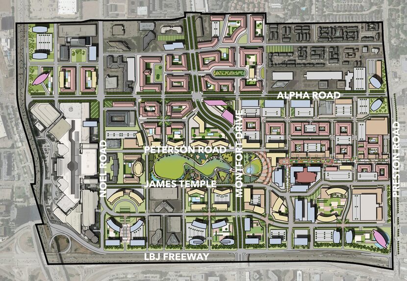 Proposed new streets and development of a larger region called the Midtown District that...