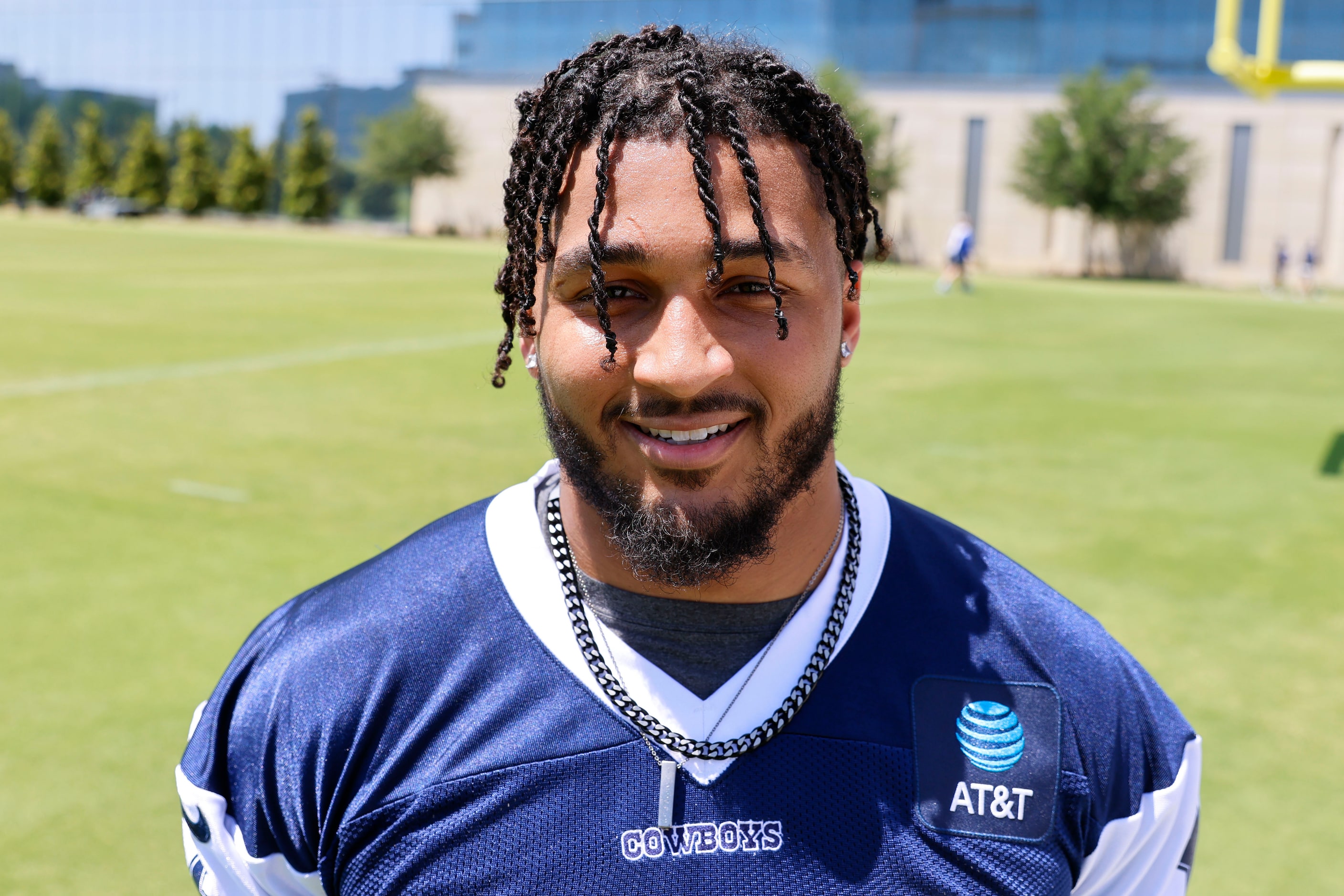 Dallas Cowboys defensive end Marshawn Kneeland poses for a portrait following a rookie...