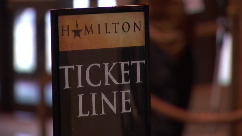 Fans lined up at the Music Hall at Fair Park for their chance to get tickets to Hamilton.