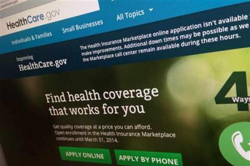 This photo of part of the HealthCare.gov website is photographed in Washington, on Nov. 29,...