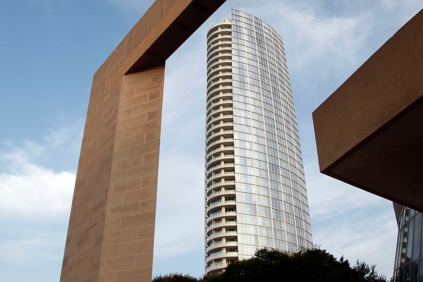 Only about a dozen units remain in the 42-story downtown Dallas high-rise.