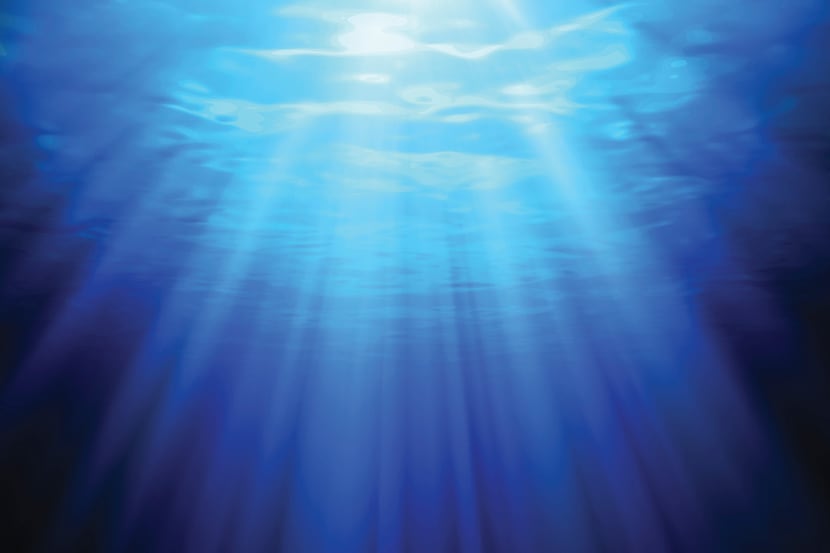 Underwater scene with rays. Vector illustration EPS10.