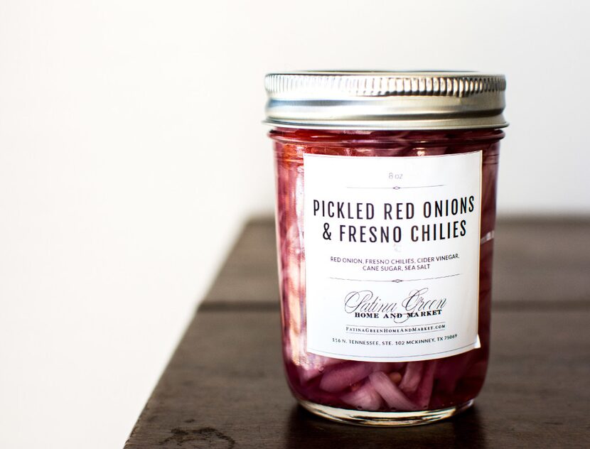 Pickled red onions from Patina Green in McKinney are perfect for a charcuterie board.