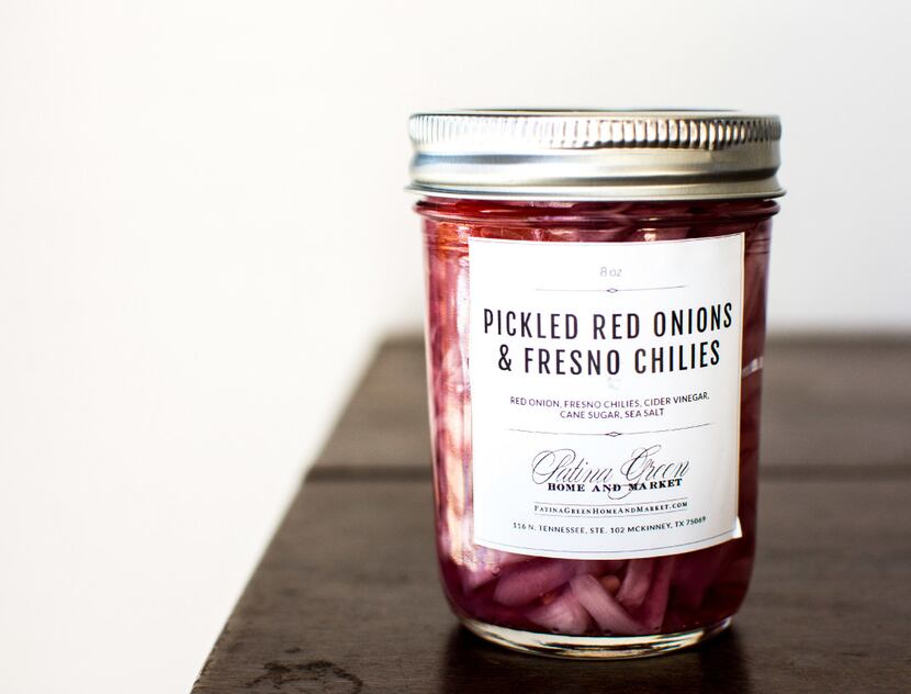 Pickled red onions from Patina Green in McKinney are perfect for a charcuterie board.