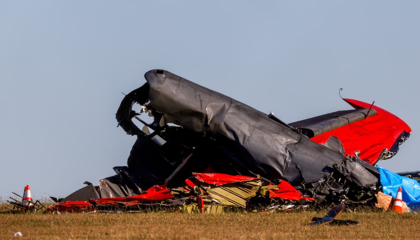 Damage from a Boeing B-17 Flying Fortress and a Bell P-63 Kingcobra crash a day earlier...