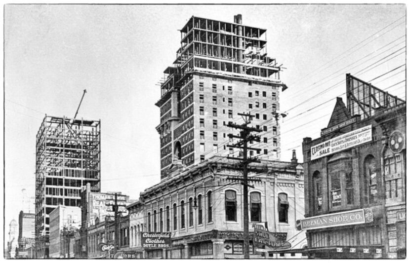The Adolphus Hotel during construction in 1910. When it was finished, it was the tallest...
