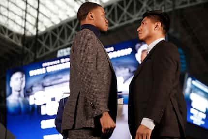 We always wonder what boxers like Errol Spence Jr. (left) and Mikey Garcia say to one...