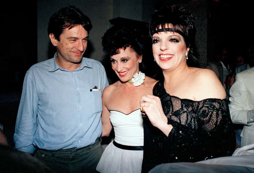 Liza Minnelli, left, is shown with actress Chita Rivera, center and actor Robert De Niro,...