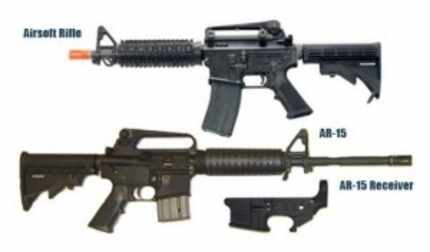  A Fox News photo shows a real AR-15 and an airsoft rifle.