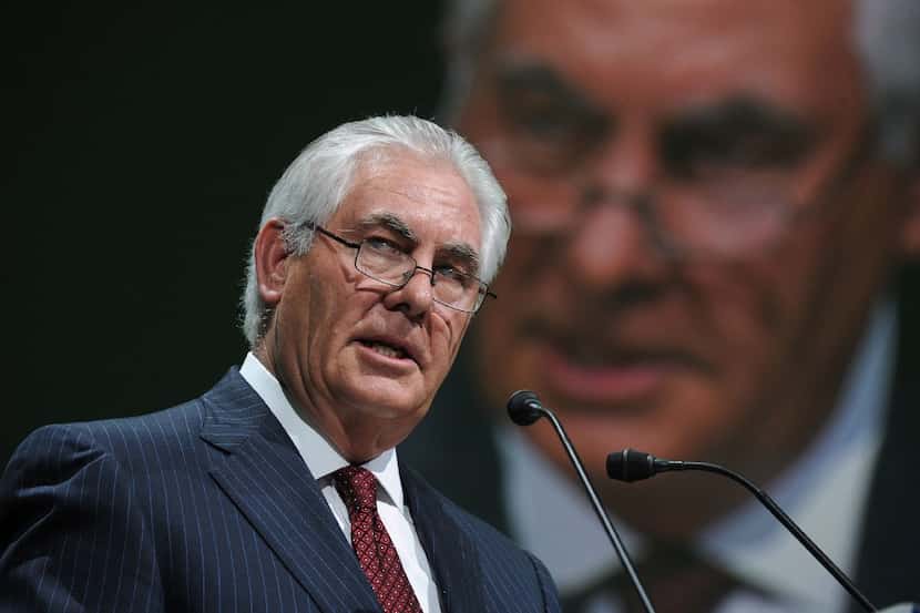 (FILES) This file photo taken on June 02, 2015, shows 
Exxon Mobil Chairman and CEO Rex...