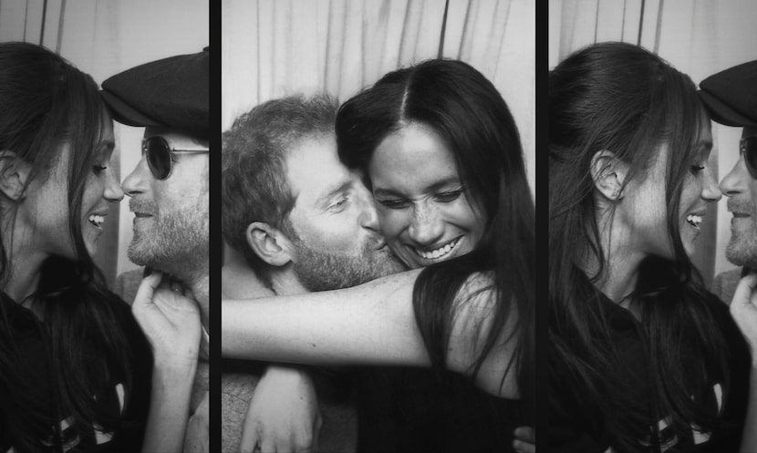 This image released by Netflix shows Prince Harry and Meghan, Duke and Duchess of Sussex, in...