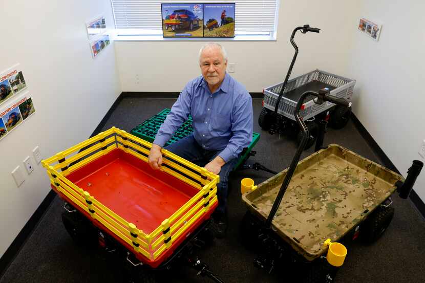 Inventor and business owner Ed MacDonald with his latest invention, the Buffalo Cart, at...