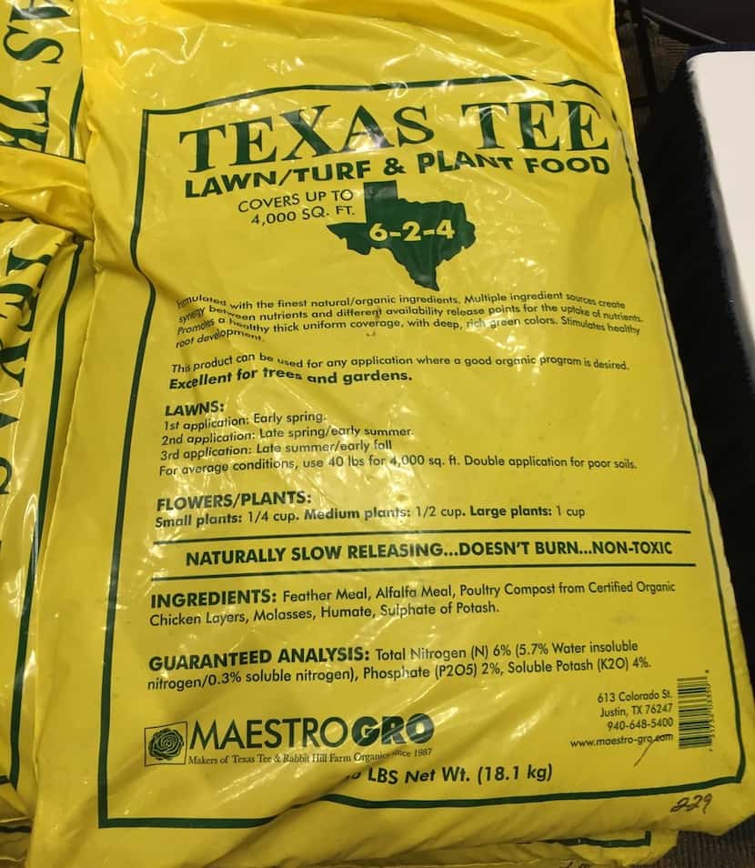 Texas Tee lawn, turf and plant food 