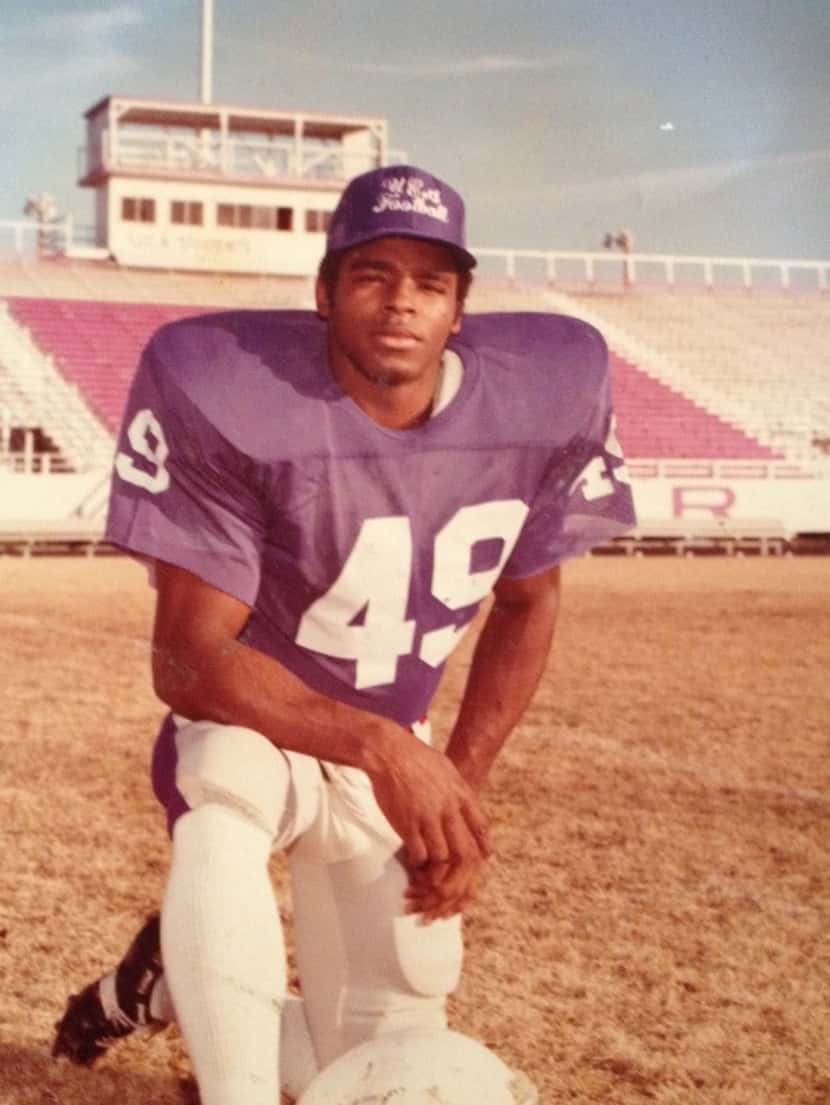 Charlie Strong shown when he played college football at the University of Central Arkansas