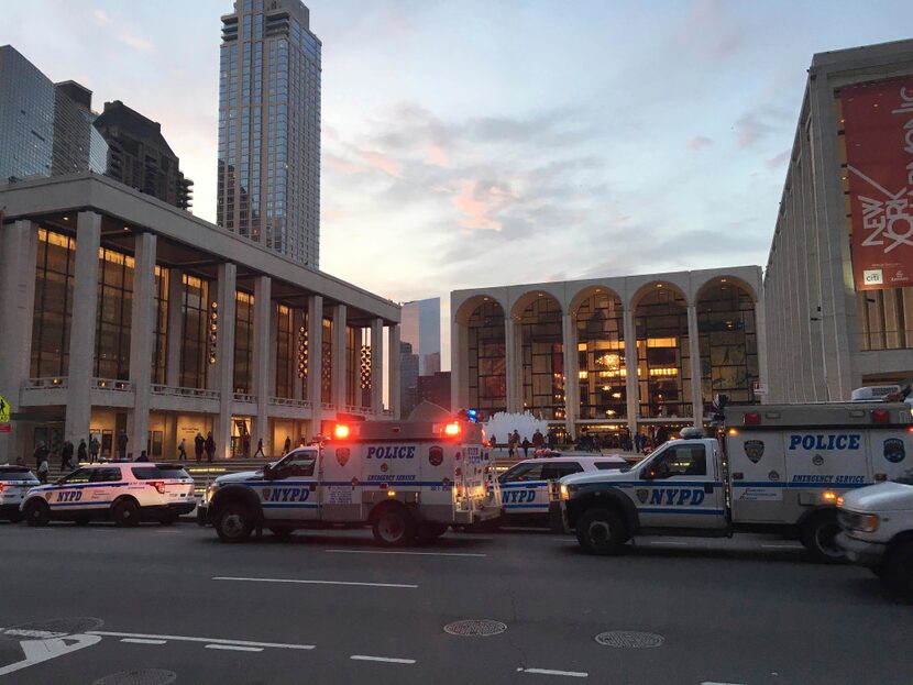 Police responded to New York's Metropolitan Opera, which halted a performance after someone...