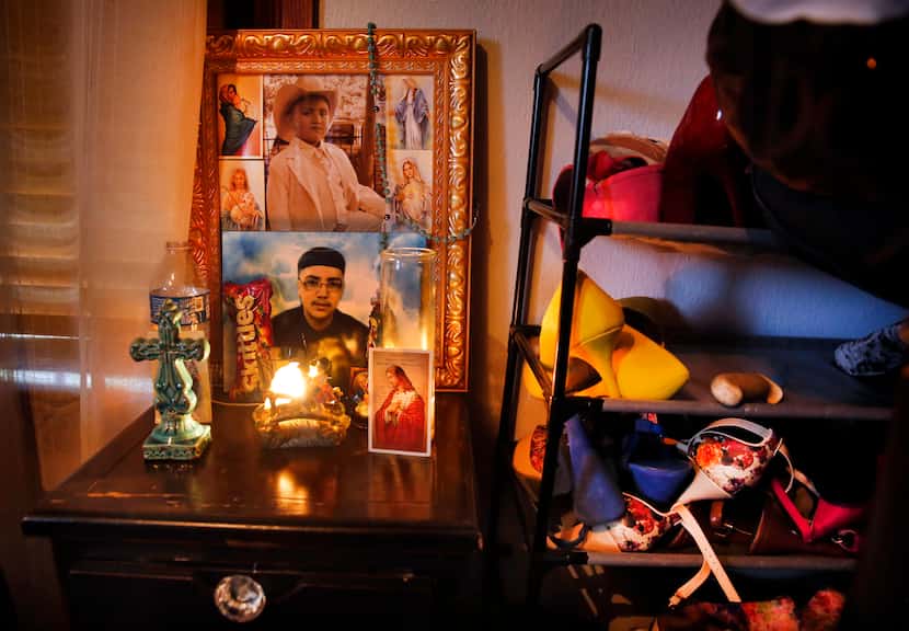Graciela Zuniga, mother of 14-year-old John Zuniga, created a memorial for her slain son in...