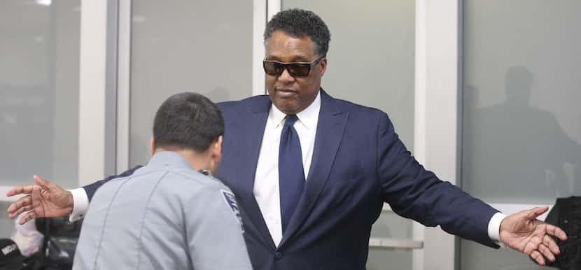 Dwaine Caraway went through security at the Earle Cabell Federal Building on Commerce Street...