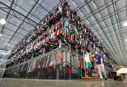 A thredUP sorting facility in Phoenix shows some of the thousands of garments in its inventory.