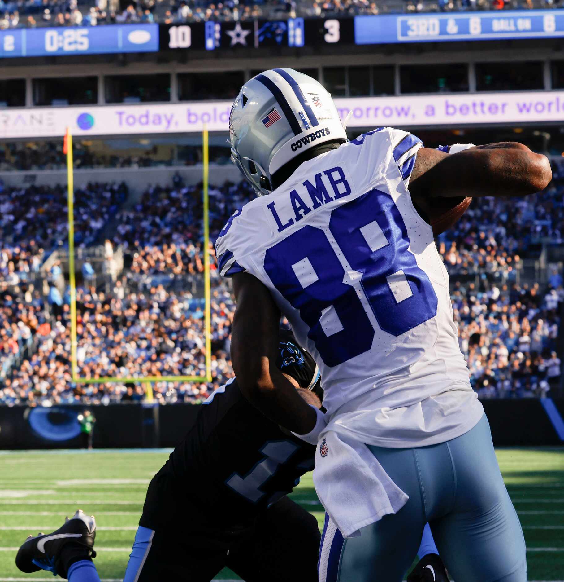 Dallas Cowboys wide receiver CeeDee Lamb (88) completes a pass by Dallas Cowboys quarterback...
