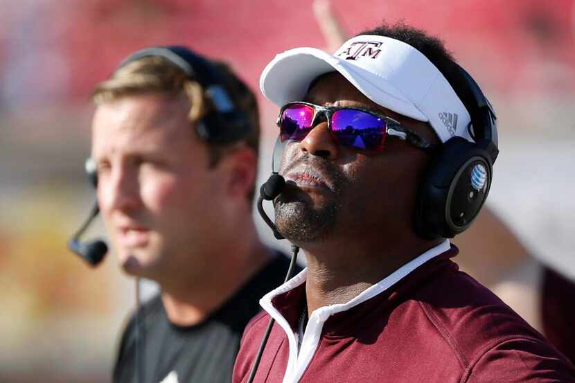 Texas A&M head coach Kevin Sumlin in the fourth quarter during a college football game...