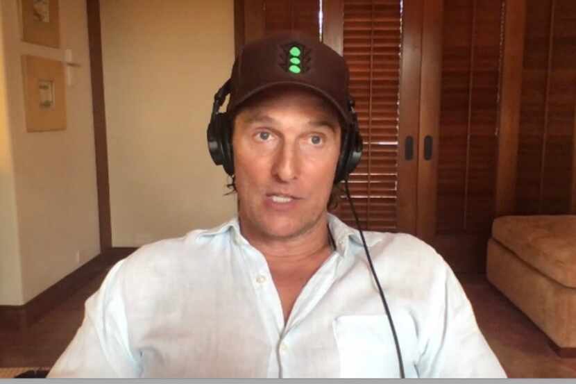 Actor Matthew McConaughey, doing a Zoom interview with Michael Granberry of The Dallas...