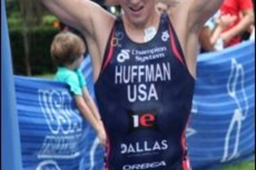 William Huffman winning the 2013 USA Triathlon U23 National Championship in Las Colinas....